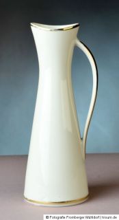 schmale Porzellan Henkel Vase mit Goldrand WW Bavaria 22cm