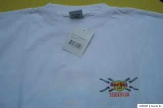 HRC Hard Rock Cafe Stockholm white T Shirt City Design M ca50 52