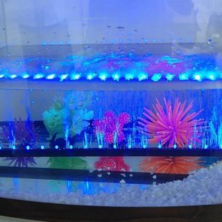 Neu 18er blaue LED Aquarium Lampen Luftpumpe wellen Effekt Beleuchtung
