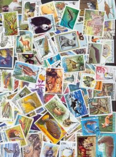 100 verschiedene Briefmarken Tiere