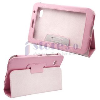 Pink Folio Leather Case Cover for Samsung Galaxy Tab 7.0 Plus P6200