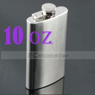 New 10 oz Hip Liquor Alcohol Flask Stainless Steel Screw Cap