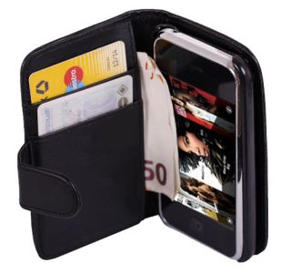 Portemonnaie Leder Tasche Hülle Wallet Case Black #457