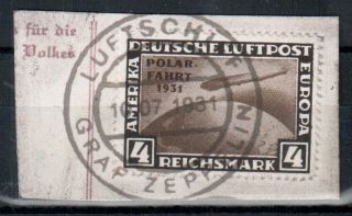 Polarfahrt 4 Mark schwarz,Zeppelin Mi.Nr.458 Gestempelt  1931  
