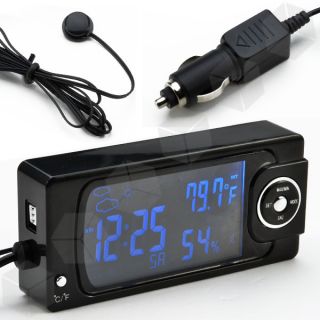 Digital Auto Innen Aussen Thermometer Hygrometer Uhr Datum Alarm