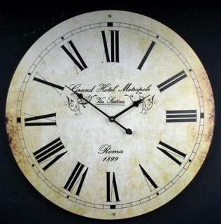 Wanduhr Landhaus XXL 60 cm Vintage Uhr Holz ROMA
