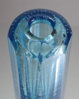 Glasbläserei Malente schwere schmale hellblaue Vase