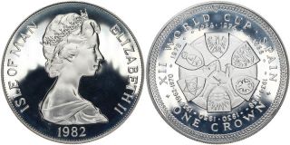 E469 Isle of Man 1 Crown 1982 Silber 925/1000 PROOF / PP