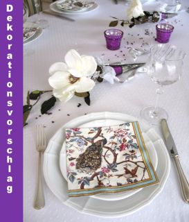 Tischdekoration lila Bauernsilber Hochzeit Silberhochzeit Tischgesteck