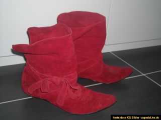 EDC by ESPRIT Wild Leder Stiefel Gr.37 rot Schuhe Halb Boots Ankle