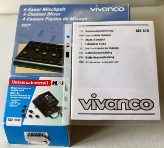 Vivanco 4 Kanal Mischpult MX 510 in OVP mit Anleitung und Netzteil