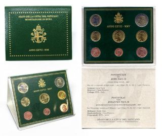 Vatikan Kursmünzensatz (orig., nom. 3,88 Euro) 2005 vz st Johannes