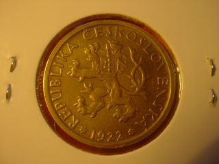 Tschechoslowakei Republika Ceskoslovenska 1 Krone Koruna 1922 580