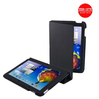 SiKai Stand MicroFiber case for 10.1 Acer Iconia Tab A510 case Black