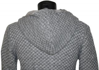 Grobstrick Pullover mit Fell Kapuze schweres Material TOP 517