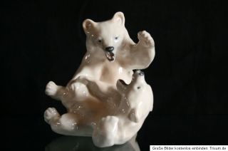 Knud Kyhn   Figurengruppe   spielende Eisbären   Porzellanfigur RC
