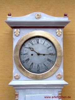 Antike Bornholmer Standuhr, mausgraues Uhrenfräulein von 1850