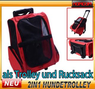 Hundetrolley Transporttasche Tragetasche fuer Tiere 2in1 Rucksack und