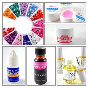 XXL starterset UV Gel & Acryl Pulver Liquid set Pinsel Feile Cleaner