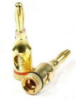 SET OF 12 NICE QUALITY KNURLED CONNECTION GOLD PLATED QUALITY BANANA