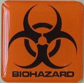 Biohazard Case Badge Aufkleber [Orange   Schwarz]
