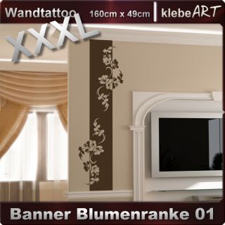 XXXL Wandaufkleber Banner Blumen Ranke tolles Wandtattoo zB. für´s