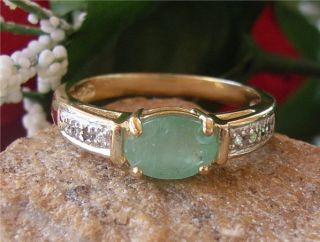 Echter Smaragd Diamant Bicolor Ring, Silber & 585/  Gold