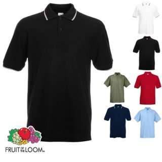 Polo Tipped Poloshirt Fruit of the Loom S M L XL XXL