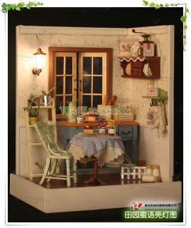 Puppenhaus Dollhouse Miniatur Luck Town DIY Spielzeug Puppenstube