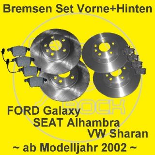 Bremsen vorn hinten VW Sharan SEAT Alhambra ab 05/2001