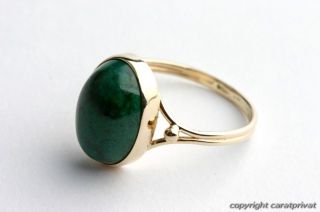 Jadering in 14 kt. 585 Gold Ring mit Jade grüner Stein