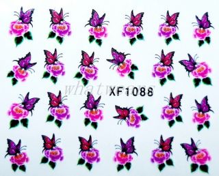 Blatt Blumen Wasserzeichen Nailart Nagel Aufkleber Sticker Tattoo