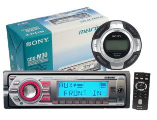 208W Sony CDXM30 CDX M30 Marine Boat CD  HD XM Radio + RMX60M Wired