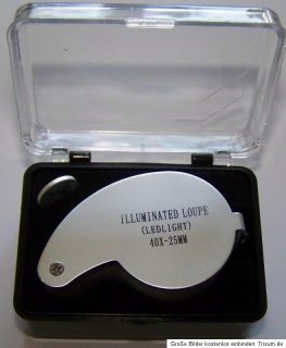 LED Juwelier Lupe 40 Fach Vergrößerung   25mm Lupen   FÜR MÜNZEN