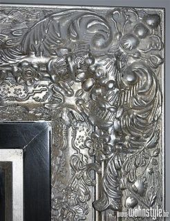 Spiegel Wandspiegel CLEO silber schwarz 102 x 92 cm