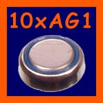 10x Knopfzelle Uhrenbatterie AG1 LR621 SR62 1 364 621°