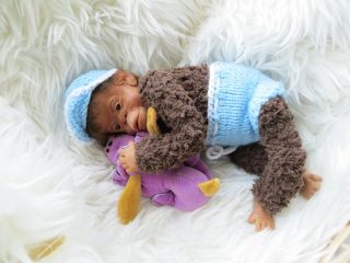 OOAK Baby Affe handmodelliert Unikat 32cm groß