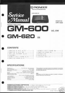 Pioneer Original Service Manual f. CAR GM 600 /620