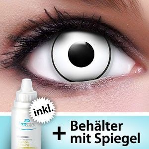 Farbige Fun Kontaktlinsen White Eyes im Premium Set
