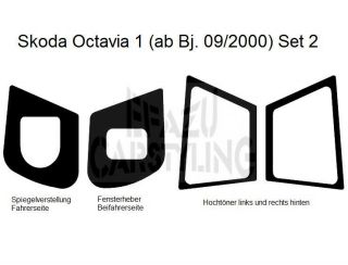 Dekor Blenden Set 2 Skoda Octavia 1 Carbon, Alu,