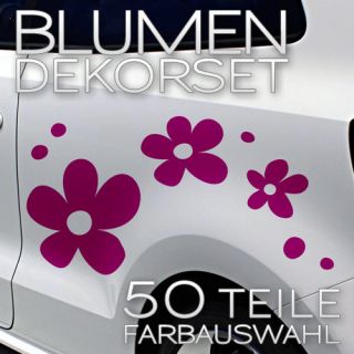 BLUMEN Auto Aufkleber Dekorset Retro Flower Autoaufkleber 50 Teile