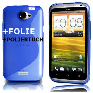 Handy TPU TASCHE Hülle HTC ONE X Silikon Case GEL COVER ETUI +FOLIE