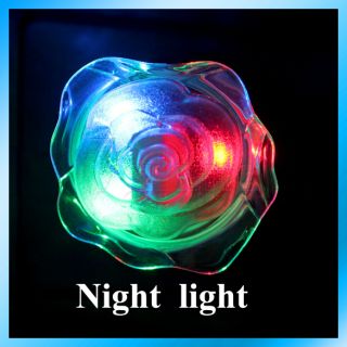 Energy saving LED Rose Shaped Colorful Nightlight Wall Lamp Home