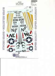 Superscale Decal 48 645 F4D 1 Skyrays VF 23 & VF 51