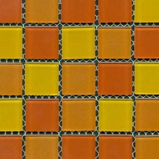 Mosaik CRYSTAL 2,5 x 2,5 cm Mix gelb orange rot CM 4523