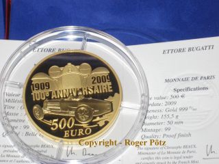 500 Euro 2009 Bugatti 5 Unzen Gold PP nur 99 Exemplare