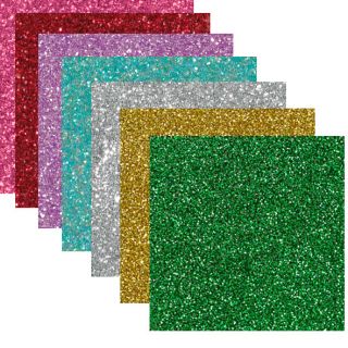 Scrapbooking Papier Glitter 30,5 x 30,5cm 200g/m2 Freie Farbwahl