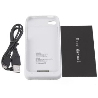 1900mAh External Backup Battery Charger Protect Case Cover For iPhone4