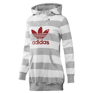 Adidas Originals Long Logo Striped Hoodie Grau Kapuzenpullover