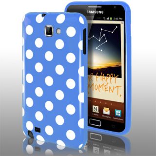 Polka Dots Gel Case For Samsung Galaxy Note i9220 + Screen Protector